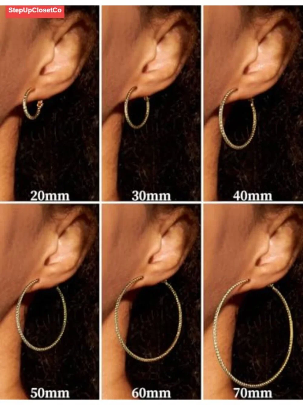 Gold Hoop Earrings for Women with Zircon Stones 60mm – Hypoallergenic 925